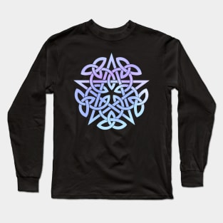 Blue Pentagram. Celtic knot Long Sleeve T-Shirt